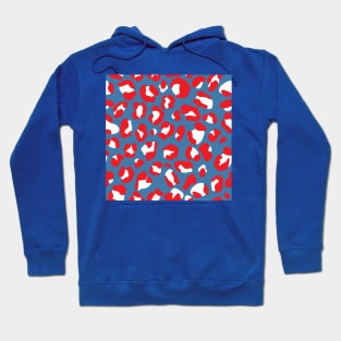 Red White and Blue Leopard Print Hoodie